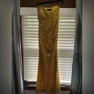 NWT PatBo gold sequins dress